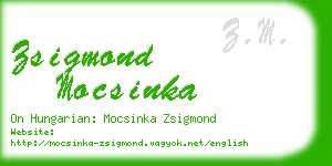 zsigmond mocsinka business card